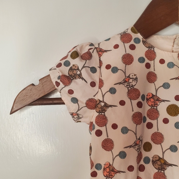 Mamas & Papas Cotton Dress – Size 18 months to 2 Years– Blush Pink, Bird Pattern - Picture 2 of 7